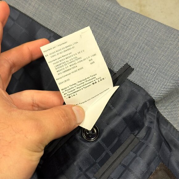Hugo Boss Blazer Birdseye Wool Sport Coat TESSE Italy Grey "The Keys/Shaft" 46R - Picture 11 of 12